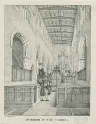 Interior de la Iglesia de Tamworth: litografía, nd [1796-1865]