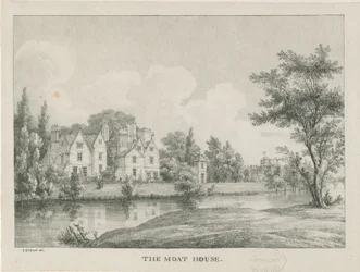 Tamworth - La Casa del Foso: zincografía, nd [1796-1865]