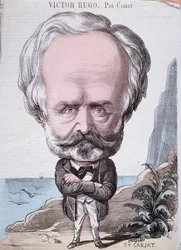 Victor Hugo (1802-85) en la roca de Jersey, 1867