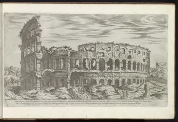 Coliseo de Roma Bouwwerken uit de oudheid (título de la serie) Los vestigios de la antigüedad de Roma recogidos y retratos en perspectiva por Stefano Du Perac Parisino (título de serie sobre objeto)