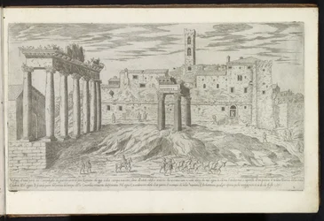 Foro Romano de Roma Bouwwerken uit de oudheid (título de la serie) Los vestigios de la antigüedad en Roma recogidos y retratados en perspectiva por Stefano Du Perac Parisino (título de serie sobre objeto)
