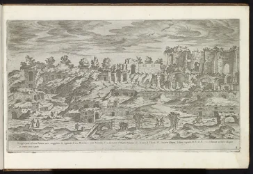 Palacio de Roma Bouwwerken uit de oudheid (título de la serie) Los vestigios de la antigüedad en Roma recogidos y retratados en perspectiva por Stefano Du Perac Parisino (título de serie sobre objeto)