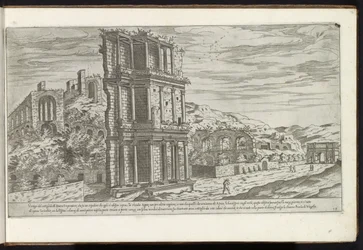 Septizonio en Roma Bouwwerken uit de oudheid (título de la serie) Los vestigios de la antigüedad en Roma recogidos y retratados en perspectiva por Stefano Du Perac Parisino (título de serie sobre objeto)