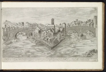Tibereilandia y Roma Bouwwerken uit de oudheid (título de la serie) Los vestigios de la antigüedad en Roma recogidos y retratados en perspectiva por Stefano Du Perac Parisino (título de serie sobre objeto)