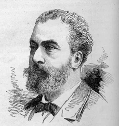Retrato de David Raynal (1840-1903), político francés. Grabado por Bocour en “Le Monde Illustré” n°1287 del 26 de noviembre