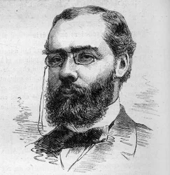 Retrato de Maurice Rouvier (1842-1911), abogado, banquero, periodista y político francés. Grabado por Bocour en 
