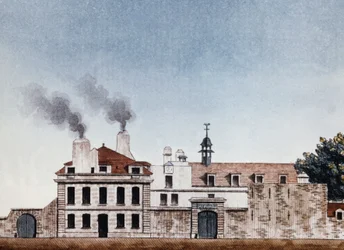 Hospital Necker en 1818 - viñeta grabada por J.E. Thierry, Archivos de Asistencia Pública