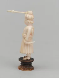 Peón negro, pieza de ajedrez, India, hacia 1820