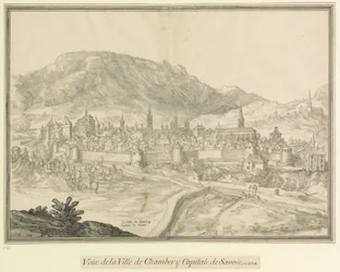 La ciudad de Chambery  Capital de Saboya: Veüe de la Ville de Chambéry Capital de Saboya, en 1618