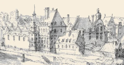 Martellange, Vista de París 1620 - Museo Ashmolean (detalle con Hôtel de Nevers) (ajustado)