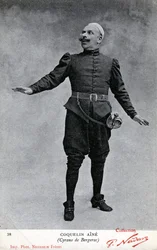 Constant Coquelin también conocido como Coquelin aîné (1841 - 1909) en el traje de Cyrano de Bergerac