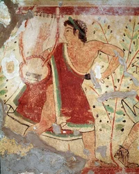 Un tocador de lira (Fresco, 520 a.C.)