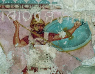 Civilización etrusca, Pintura del sarcófago de las Amazonas, de Tarquinia