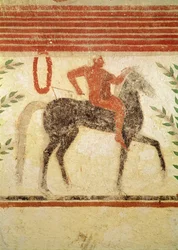 Jinete, lado izquierdo, de la Tumba del Barón, c.500 a.C. (pintura mural)