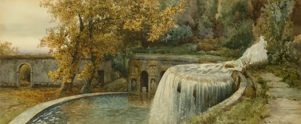Villa Deste, Otoño (lápiz y acuarela)