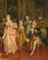 Concierto en la época de Mozart, 1853 (detalle)