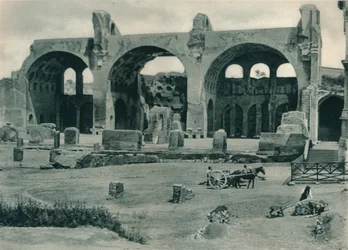 Basílica de Majencio y Constantino en el Foro Romano, Roma, Italia, 1927