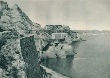 Escena costera, Ischia, Italia