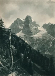 Vista del Grupo Brenta, Madonna di Campiglio, Dolomitas, Italia, 1927