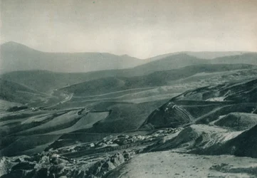 Vista de las minas de azufre, Agrigento, Sicilia, Italia, 1927