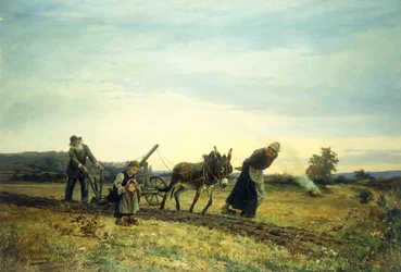 Arando los campos, 1877