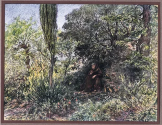 Un fraile meditando en soledad, 1919