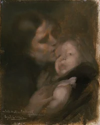 Madre e hijo (óleo sobre lienzo)