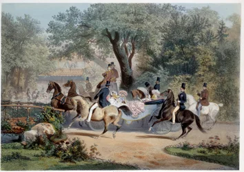 Escena de paseo en el Pre Catelan en París
