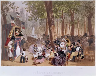 El Teatro Guignol en los Campos Elíseos, 1856