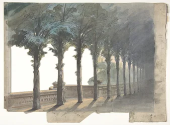Diseño para un escenario en la Ópera, París, 1830-90