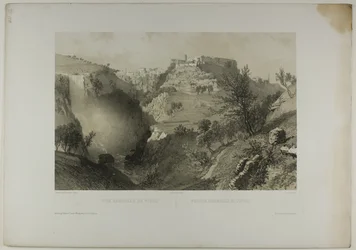 Vista general de Tívoli, lámina diecisiete de Italie Monumentale et Pittoresque
