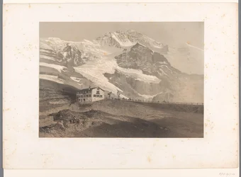 Vista del Jungfrau de Kleine Scheidegg La Jungfrau vue de la petite Scheideck (título sobre objeto) Rostros en Suiza y Saboya (título de la serie) La Suisse et la Savoie (título de la serie sobre el objeto)