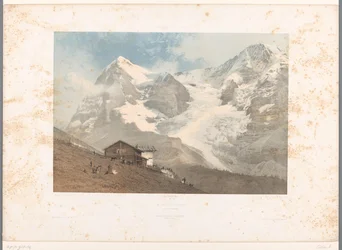Vista del Wengernalp La Wengernalp (título sobre objeto) Rostros en Suiza y Saboya (título de la serie) La Suisse et la Savoie (título de la serie sobre el objeto)