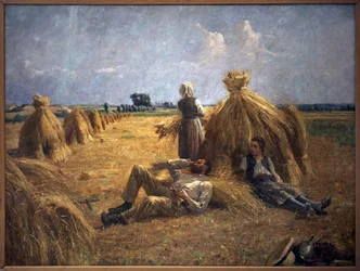 El mediodía. Pintura de Eugene Damascus (1844-1899), óleo sobre lienzo