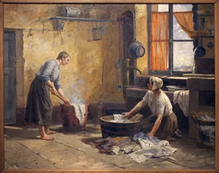 La lavanda. Pintura de Eugene Damascus (1844-1899), óleo sobre lienzo