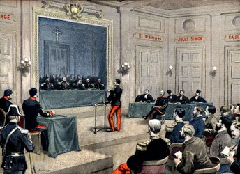 El capitán Alfred Dreyfus ante el Consejo de Guerra