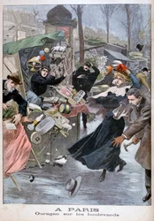 Huracán en los bulevares, París, 1900