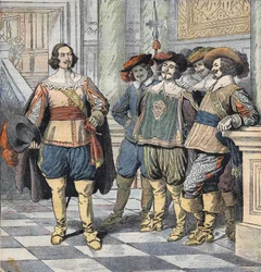 Ilustración para "Les Trois Mousquetaires" (Los Tres Mosqueteros), principios del siglo XX (grabado)