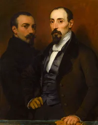 Autorretrato con su hijo Achille, 1836