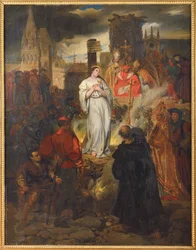 La muerte de Juana de Arco, por Deveria, Eugene