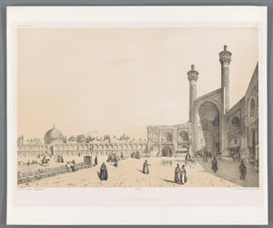 Entrada a la mezquita del viernes de Isfahan
Entrée de la grande mosque Ispahan (título en el objeto)
Paisajes persas (título de la serie)
Perse moderne (título de la serie)