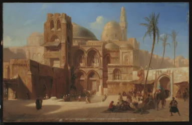 El Santo Sepulcro en Jerusalén (óleo sobre tabla)