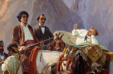 Recuerdo del viaje de París a Cádiz realizado en 1846 por Alexandre Dumas y sus amigos (detalle)