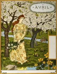 Abril, ilustración del portafolio de bellas artes "Le Mois", 1896