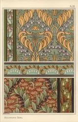 Sello de Salomón, Polygonatum multiflorum, como motivo de diseño en papel tapiz, bordes y tela