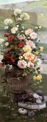 Flores de temporada - Verano. Pintura de Eugene Henri Cauchois (1850-1911) Colección particular.