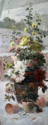 Flores de temporada - Invierno. Pintura de Eugene Henri Cauchois (1850-1911). Colección particular.
