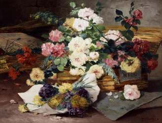 Rosas de Niza. Pintura de Eugene Henri Cauchois (1850-1911) Colección particular.