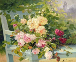 Rosas en el banco