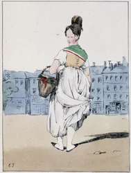 Mujer llevando una cesta, boulevard de l